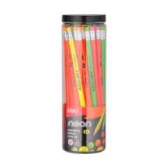 DELI NEON GRAPHITE PENCIL 2B W/ERASER (TUBE OF 50 PCS)