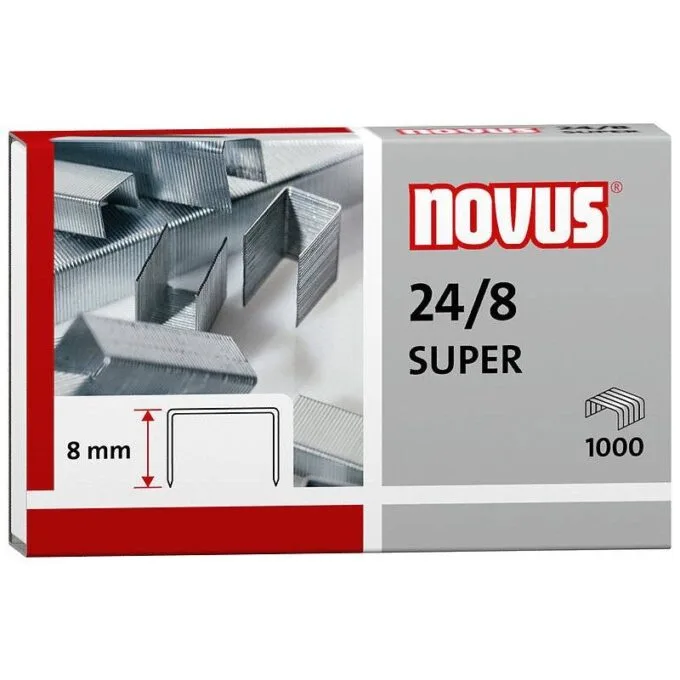 NOVUS STAPLES 24/8 1000 PCS BOX — image 1