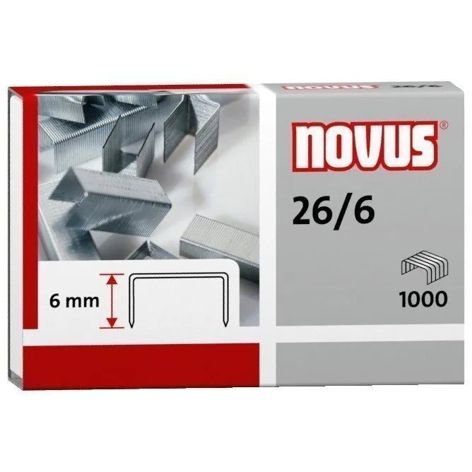 NOVUS STAPLES 26/6 1000 PCS BOX — image 1