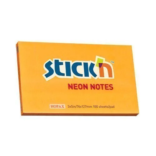 STICK'N 76X127MM 100SH NEON NOTE ORANGE — image 1