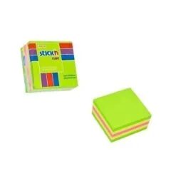 STICK N 51X51mm 250SHEETS/CUBE, NEON & PASTEL MIXED
