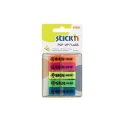 STICK 'N - SIGN HERE - POP-UP FLAGS 45X12MM 5 X 150 SHEETS PAD