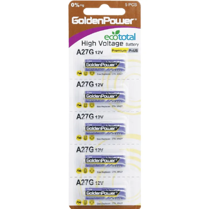 1PC/CARD GOLDEN POWER 12V ALKALINE HIGH VOLT. A27G — image 1