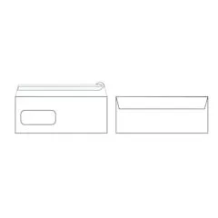 WHITE ENV. P & S 110X220MM 90 GSM WINDOW 500 PCS