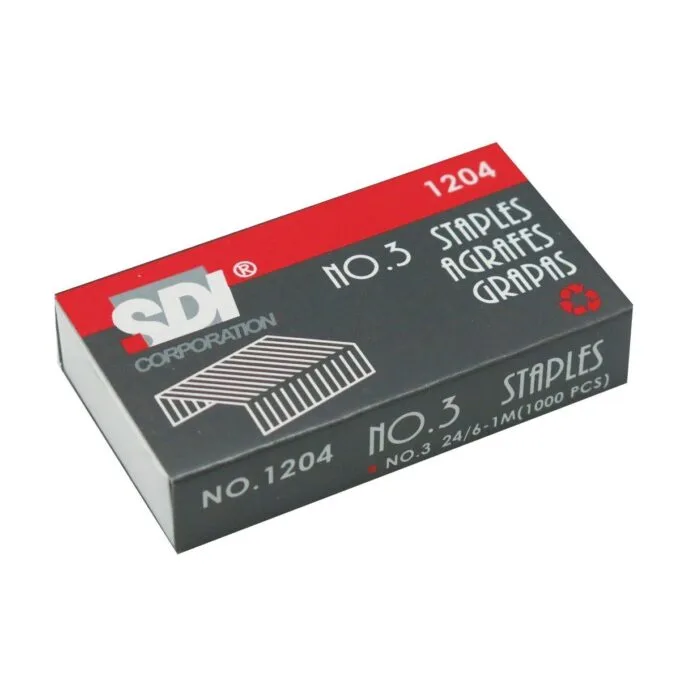 SDI STANDARD STAPLES 24/6 1000 PCS BOX — image 1