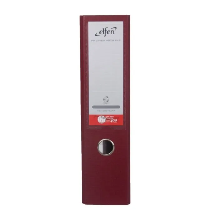 ELFEN FILE PLASTIC SUPER STRONG A4 75MM BURGUNDY 0121 — image 1