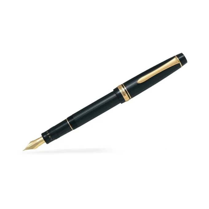 JUSTUS 95 - BLACK - FINE NIB - GOLD TRIM — image 1
