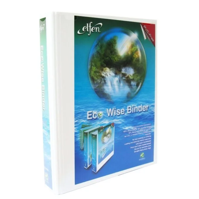 ELFEN PP ECO WISE BINDER 2-RING 25MM A4 WHITE 6225D — image 1