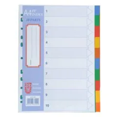 LION: A4 PLASTIC 0.13mm DIVIDER 10 TAB