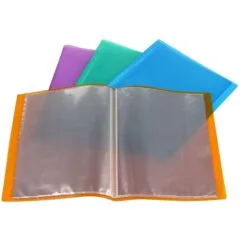 DATAZONE A4 SOFT CLEAR BOOK 20 POCKETS ASSORTED COLOURS.