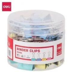 DELI COLOR BINDER CLIPS 19MM 40 PCS / PVC TUBE