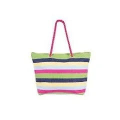 BEACH BAG CAPARICA GREEN-PINK