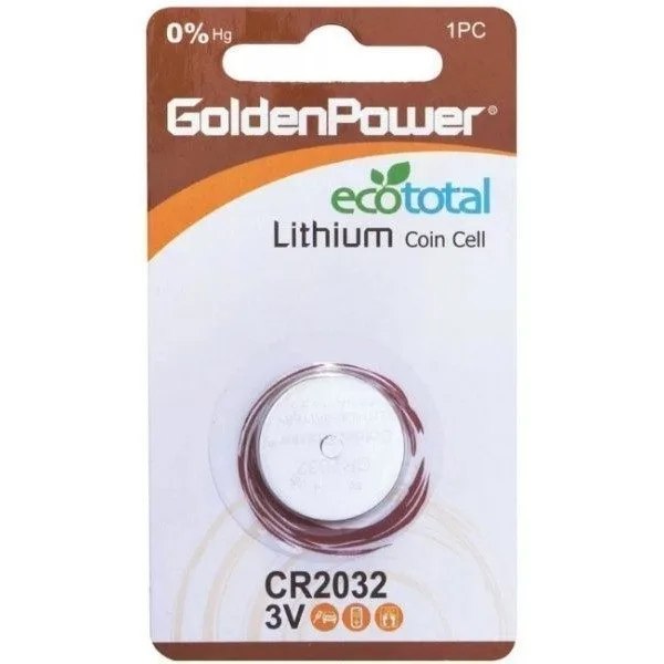 1PC/CARD GOLDEN POWER 3V LITHIUM BUTTON CR2032 — image 1