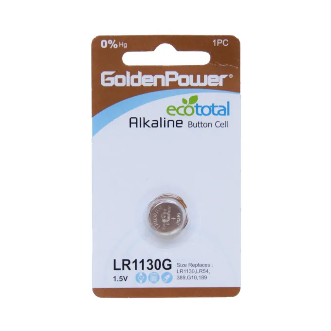 1PC/CARD GOLDEN POWER 1.5V ALKALINE BUTTON LR54 — image 1