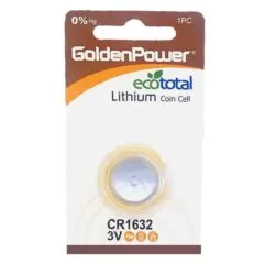 1PC/CARD GOLDEN POWER 3V LITHIUM BUTTON CR1632