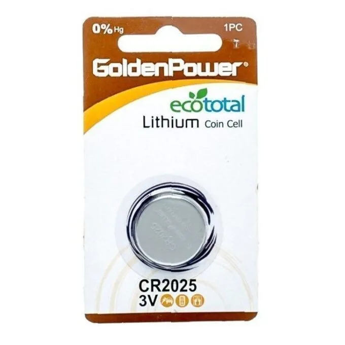 1PC/CARD GOLDEN POWER 3V LITHIUM BUTTON CR2025 — image 1