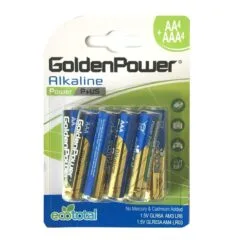 GOLDEN POWER 1.5V AA ECOTOTAL ALKALINE POWER PLUS 8 PCS - GLR6A(AA) 4 PCS + GLR03A (AAA) 4 PCS