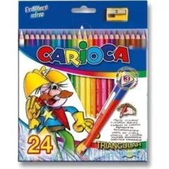 CARIOCA 12 SOLUBLE WOODEN CRAYONS & 6 AQUARELLI IN METAL BOX