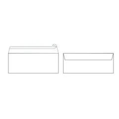 GOLDEN PRIME - DL ENVELOPE 110X220MM. 90GR. WHITE PEEL SEAL - BOX OF 500 PCS WITH EASY OPEN