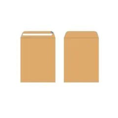 GOLDEN PRIME - POCKET ENVELOPE XRAY 370X450MM. 120GR. NATURA RIBBED KRAFT PEEL SEAL - BOX OF 250 PCS