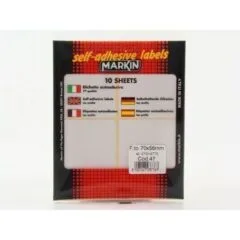 MARKIN LABEL 70X56MM 10 SHEETS BAG