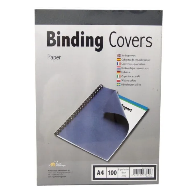 RS A4 PAPER COVER BLACK 100 PCS BOX — image 1