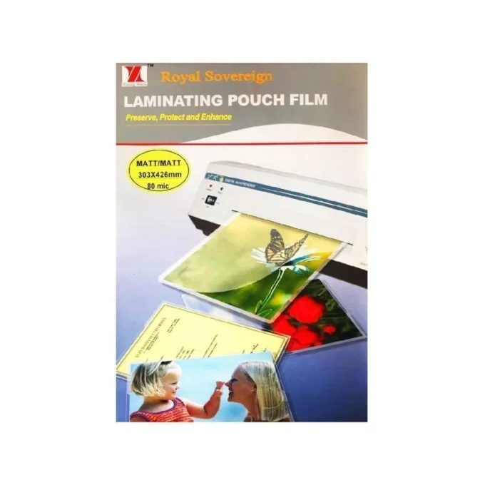 RS MATT LAMINATING FILM 80MIC A3 MATT 100 SHEETS BOX — image 1