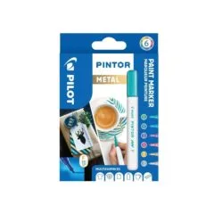 PILOT PINTOR - WALLET METAL MIX -X 6- FINE - GOLD BLUE PINK GREEN VIOLET SILVER
