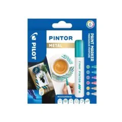 PILOT PINTOR - WALLET METAL MIX -X 6- MEDIUM - GOLD BLUE PINK GREEN VIOLET SILVER