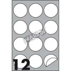 MARKIN A4 210X297MM 100 SHEETS BOX WHITE LABELS - 60MM DIAMETER ROUND LABELS