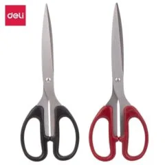 DELI PP STAINLESS STEEL SCISSORS 210MM,BLACK, RED ASST.