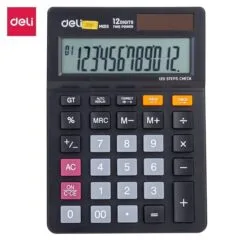 DELI DESK CALCULATOR PLASTIC-12 DIGITS - 120 STEPS CHECK - 149*104*26.6MM