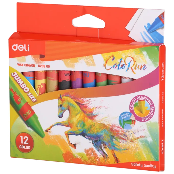 DELI JUMBO WAX CRAYON Φ11*98MM12C — image 1