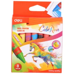 DELI JUMBO WAX CRAYON Φ11*98MM 8C