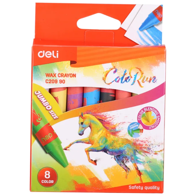 DELI JUMBO WAX CRAYON Φ11*98MM 8C — image 1