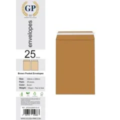 GOLDEN PRIME - BROWN ENV. P&S 324X229MM 100GSM - 25 PCS PACK
