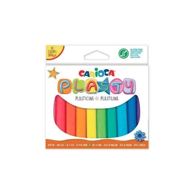 CARIOCA PLASTY BAR MODELLING CLAY ASORTED 10PCS 200G — image 1