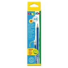 CARIOCA GRAPHITE BLACK LEAD HB PENCIL WITH ERASER BOX OF 12 PCS