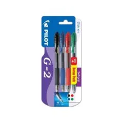 PILOT BLISTER 3+1 G-2 0.7 BLACK BLUE RED + GREEN FREE