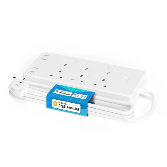 Meross MSS426HK-UK Smart WiFi Power Strip - 6 AC Outlets + 4 USB Ports, 16A, UK Type G Plug, HomeKit/Alexa/Google Compatible — image 1