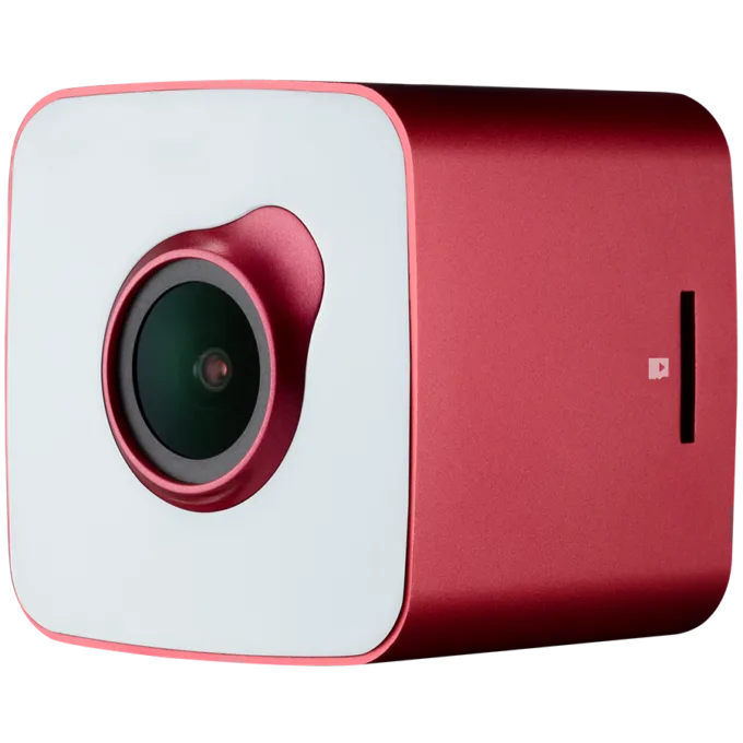 Car Video Recorder PRESTIGIO RoadRunner CUBE (FHD 1920x1080@30fps, 1.5 inch screen, 2 MP CMOS SONY IMX323 image sensor, 2 MP camera, 140° Viewing Angle, Micro USB, 150 mAh, WiFi, Motion Detection, G-sensor, Cyclic Recording, red/white, Metal+Plastic) — image 1