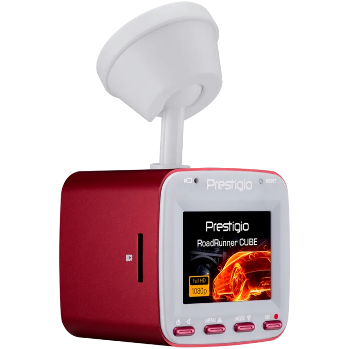 Car Video Recorder PRESTIGIO RoadRunner CUBE (FHD 1920x1080@30fps, 1.5 inch screen, 2 MP CMOS SONY IMX323 image sensor, 2 MP camera, 140° Viewing Angle, Micro USB, 150 mAh, WiFi, Motion Detection, G-sensor, Cyclic Recording, red/white, Metal+Plastic) — image 3