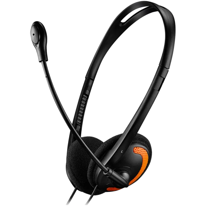 CANYON PC headset HS-01 PC Mic Flat 1.8m Black Orange — image 1