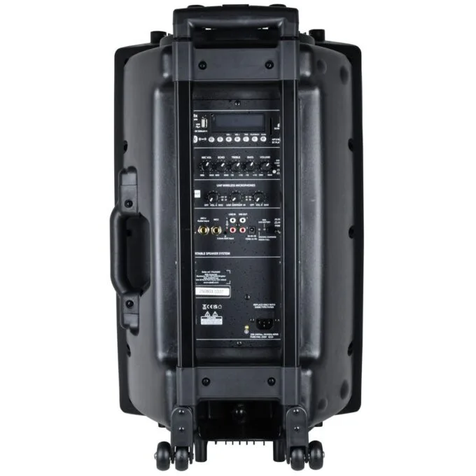 QTX QR15PA (2025) 15'' Professional Portable Karaoke & PA Speaker with 2x Wireless UHF Microphones, BT USB & FM 178.816UK — image 7