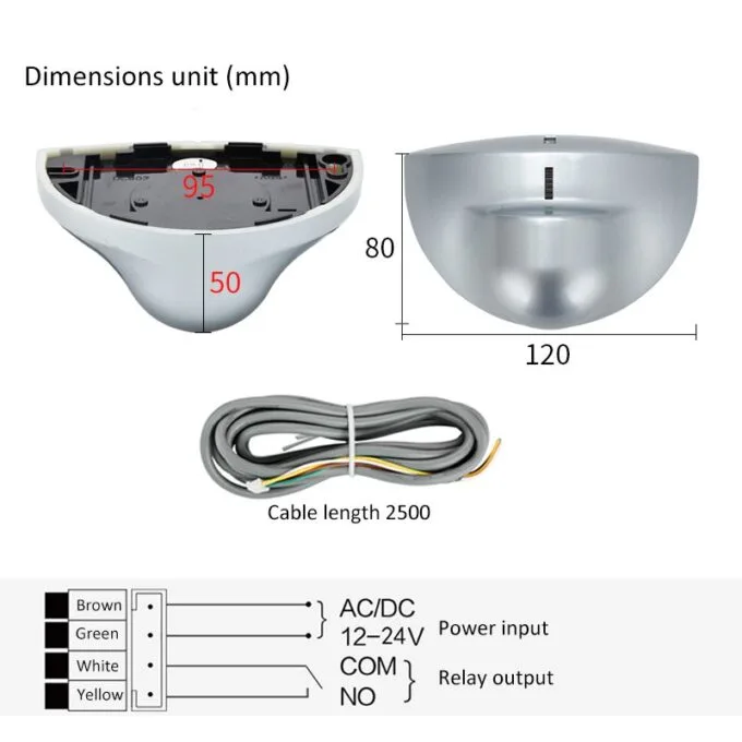 Zudsec Access Control Microwave Sensor Metal Suitable For Automatic Door,Electric Sliding Door,Automatic Swing-Push Arm — image 2
