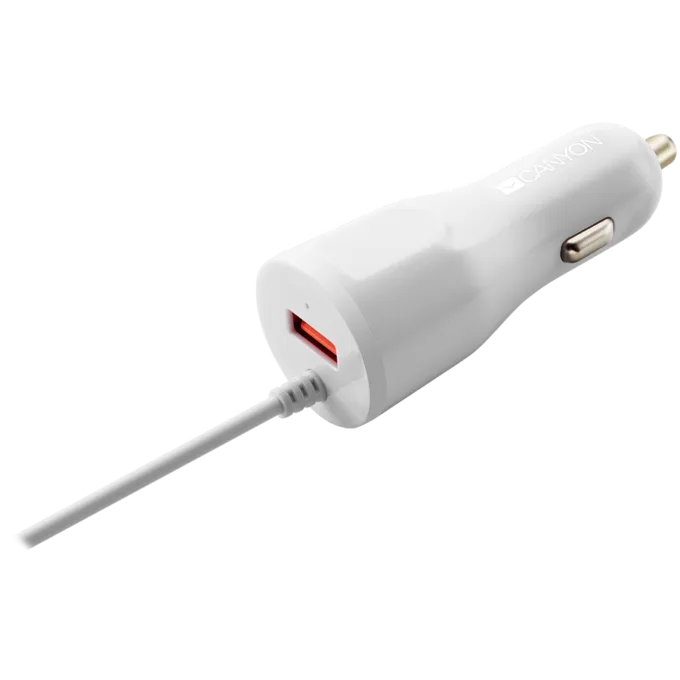 CANYON car charger C-033 2.4A/USB-A built-in Lightning White — image 2