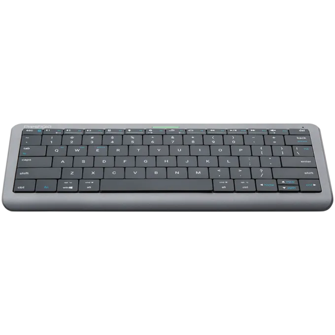 Click&Touch, wireless multimedia keyboard for Smart-TV with touchpad embedded into keys, auto-switch between keyboard and touchpad, connect to 5 devices via Bluetooth, USB dongle and Type-C, LED status indicators, built-in battery, space grey color — image 7