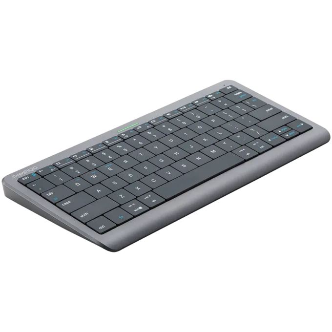 Click&Touch, wireless multimedia keyboard for Smart-TV with touchpad embedded into keys, auto-switch between keyboard and touchpad, connect to 5 devices via Bluetooth, USB dongle and Type-C, LED status indicators, built-in battery, space grey color — image 8
