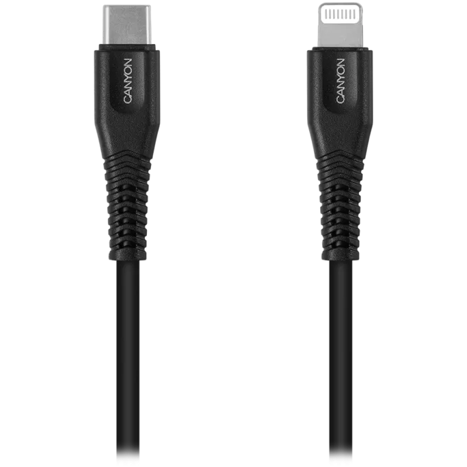 CANYON cable MFI-4 Type-C to Lightning 1.2m Black — image 1