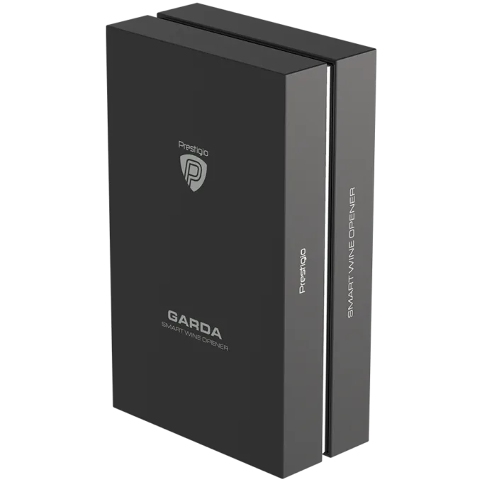 Prestigio Garda, smart wine opener, simple operation with 2 buttons, aerator, vacuum stopper preserver, foil cutter, opens up to 50 bottles wihout recharging, premium design, 500mAh battery, Dimensions D 17mm* H 290mm* W100 mm, silver color. — image 12